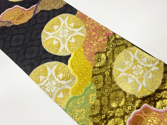 JAPANESE FUKURO OBI / WOVEN FLOWER ARABESQUE